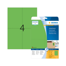 HERMA 105*148 mm-es Herma A4 íves etikett címke, zöld színű (20 ív/doboz) etikett