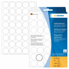 HERMA 19 mm átmérőjű Jelölő pötty fehér (1280 cimke / csomag) etikett