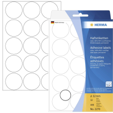 HERMA 32mm átmérőjű jelölö pötty - Fehér (480 címke / csomag) etikett