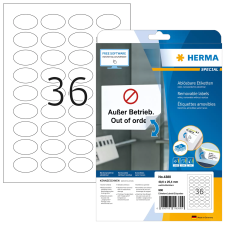 HERMA 40,6x25,4 mm Ovális Címke tintasugaras és lézer nyomtatóhoz (900 címke / csomag) etikett