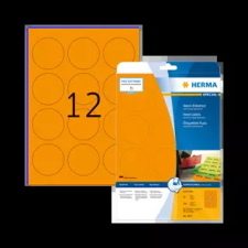 HERMA 60 mm x 60 mm Papír Íves etikett címke  Neonnarancs  ( 20 ív/doboz ) etikett