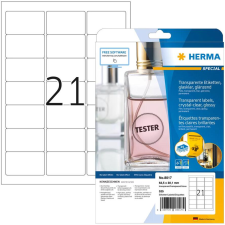HERMA Etik. glasklar A4 63,5x38,1 mm Folie glänzend  525 St. (8017) etikett