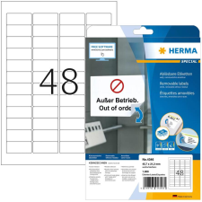 HERMA Etiketten A4 weiß 45,7x21,2 mm ablösb. Papier 1200 St. (4346) etikett