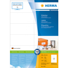 Herma GmbH Herma etikett fehér, A4, 105x48mm (12) etikett