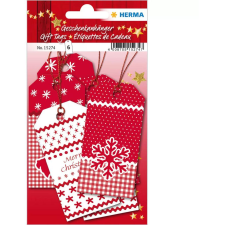 HERMA Weihnachtsgeschenkanhänger White Christmas 6 Stück (15274) ajándéktasak