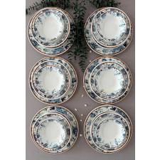  Hermia étkészlet (24 darabos), fehér, kék, narancssárga, 'Kitchen Bird' designnal tányér és evőeszköz
