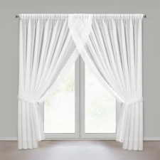  Hestia díszes fényáteresztő függöny Fehér 400x250 cm - 2 cm lakástextília