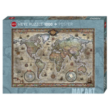 Heye puzzle retro világtérkép 1000 darabos puzzle, kirakós