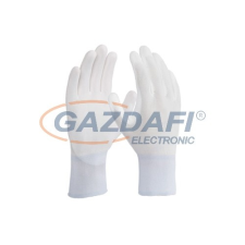  HF8-FH kötött kesztyű PU mártással, 8-as méret, fehér védőkesztyű
