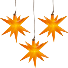 HGD LED-es függődísz 3 csillaggal 12 cm csillagátmérő sárga kültérre kültéri izzósor