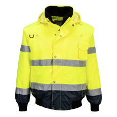  Hi-Vis 3 az 1-ben kontrasztos bomber dzseki PW_C465YNRXXL Sárga/Navy - XXL méret