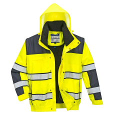  Hi-Vis Classic Bomber dzseki PW_C466YNRL Sárga/Navy - L méret