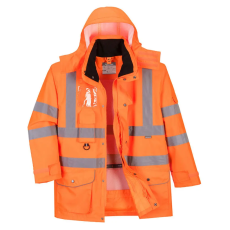  Hi-Vis légáteresztő az 7-in-1 közlekedési kabát PW_RT27ORRL Narancs - L méret