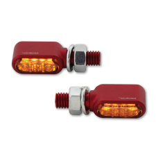HIGHSIDER CNC LED irányjelzők Little Bronx, piros, füstüveg, E-jóváhagyott, (pár) motorkerékpár irányjelző