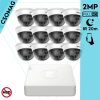  Hikvision 12 dome kamerás analóg megfigyelőrendszer 2MP biztonsági kamera, IR 20m, beltéri