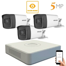 Hikvision 5 megapixeles Hikvision 3 kamerás rendszer 80 méter látótávolság megfigyelő kamera