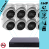  Hikvision 8 turret kamerás IP megfigyelőrendszer 4MP turret biztonsági kamera, 2.8 - 12 mm varifokális objektív, hang I/O, riasztás I/O, Valós WDR, microSD, PoE, P2P, IR LED 30m, fém ház, kültéri