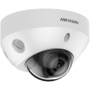 Hikvision IP, Mini dómkamera, 8 MP, Fix objektív, 2.8mm, EXIR 30m, Fekete,  IR,  Hang/riasztás I/O