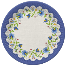 Hímzés Folk papírtányér 8 db-os 22,7 cm party kellék