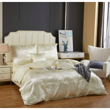  Hímzett szatén ágynemű 220x200 krém AT008 lakástextília