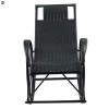  Hintaszék, rattan/fém, fekete, ROKIN