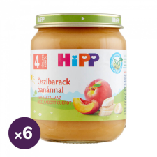 Hipp BIO őszibarack banánnal, 4 hó+ (6x125 g) bébiétel