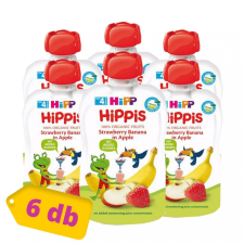 Hipp HiPPiS BIO gyümölcspép eper-banán almában, 4 hó+ (6x100 g) bébiétel