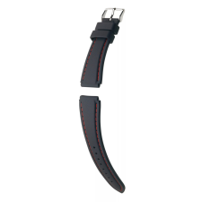 Hirsch Belize szilikon, fekete/piros 20/18L óraszíj