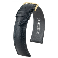 Hirsch Camelgrain borjúbőr, fekete, 16/14 óraszíj