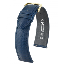 Hirsch Camelgrain borjúbőr, kék, 16/14L óraszíj