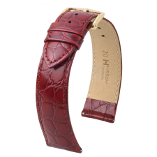 Hirsch Crocograin borjúbőr óraszíj, burgundi, 20/18 óraszíj