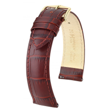 Hirsch Duke borjúbőr óraszíj, burgundi, 20/18mm óraszíj