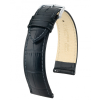 Hirsch Duke borjúbőr óraszíj, fekete, 24/22L