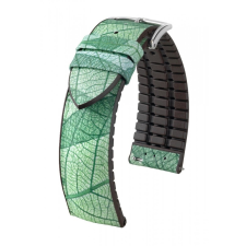 Hirsch Leaf animal-free kaucsuk, zöld, 20/18M óraszíj