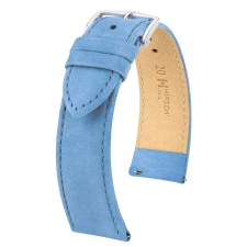 Hirsch Osiris Nubuck borjúbőr óraszíj, világoskék, 18/16M óraszíj