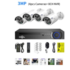 Hiseeu 3mp POE biztonsági kamerarendszer 1T tárhellyel megfigyelő kamera
