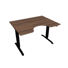  Hobis Motion Ergo elektromosan állítható magasságú íróasztal - 2 szegmensű, standard vezérléssel Szélesség: 120 cm, Szerkezet színe: fekete RAL 9005, Asztallap színe: diófa íróasztal