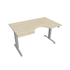  Hobis Motion Ergo elektromosan állítható magasságú íróasztal - 2 szegmensű, standard vezérléssel Szélesség: 140 cm, Szerkezet színe: szürke RAL 9006, Asztallap színe: akác íróasztal