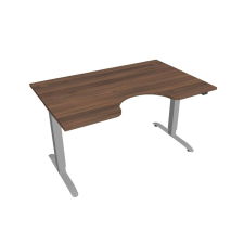  Hobis Motion Ergo elektromosan állítható magasságú íróasztal - 2 szegmensű, standard vezérléssel Szélesség: 140 cm, Szerkezet színe: szürke RAL 9006, Asztallap színe: diófa íróasztal
