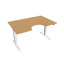  Hobis Motion Ergo elektromosan állítható magasságú íróasztal - 3 szegmensű, standard vezérléssel Szélesség: 140 cm, Szerkezet színe: fehér RAL 9016, Asztallap színe: bükkfa íróasztal