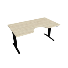  Hobis Motion Ergo elektromosan állítható magasságú íróasztal - 3 szegmensű, standard vezérléssel Szélesség: 160 cm, Szerkezet színe: fekete RAL 9005, Asztallap színe: akác íróasztal