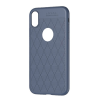 Hoco ADMIRE szilikon telefonvédő (ultravékony, 0.8 mm, lyukacsos, rombusz minta, logó kivágás) KÉK Apple iPhone XS Max 6.5