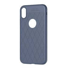 Hoco ADMIRE szilikon telefonvédő (ultravékony, 0.8 mm, lyukacsos, rombusz minta, logó kivágás) KÉK Apple iPhone XS Max 6.5 tok és táska