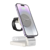 Hoco Apple iPhone 15 Pro Max cq3 asztali töltőállvány 3in1 (15w, wireless, gyorstöltő, magsafe, Apple watch töltő) fehér