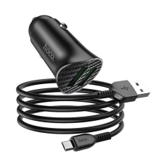Hoco autós töltő 2 x USB QC3.0 18W + kábel Micro USB távollátó Z39 fekete mobiltelefon kellék