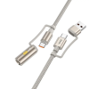 Hoco Cable All-in-one USB A / USB C to USB C / Cigarette lighter Hoco 3A 60W 1,2 m U138 grey