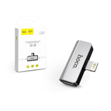 Hoco HOCO lightning + lightning adapter egyidőben történő töltéshez és zenehallgatáshoz - 5V/2A - HOCO LS24 - ezüst mobiltelefon, tablet alkatrész