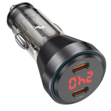 Hoco NZ12C autós töltő 60W PD fekete + Lightning kábel (NZ12C BLACK + LIGHTNING) mobiltelefon kellék