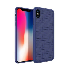 Hoco TRACERY szilikon telefonvédő (fonott minta) KÉK [Apple iPhone XS 5.8] (5996457810277) tok és táska