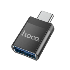 Hoco UA17 adapter (USB aljzat - Type-C, OTG, adatátvitel és töltés) FEKETE Xiaomi Poco F5 Pro, Honor Pad X9 , Apple IPAD Pro 12.9 (2020), Apple IPAD Air 2020 (Air 4), Apple IPAD Air 2022, Apple IP tablet kellék